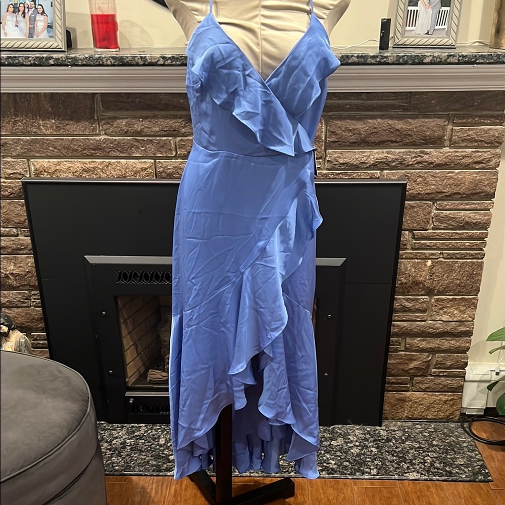 Express Satin ruffle dress